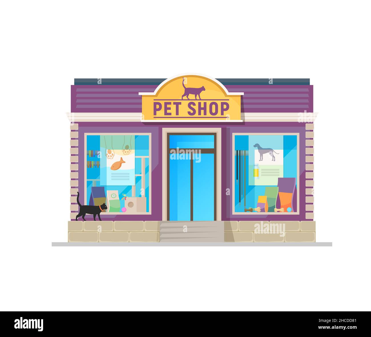 Pet shop cat window Stock Vector Images Alamy