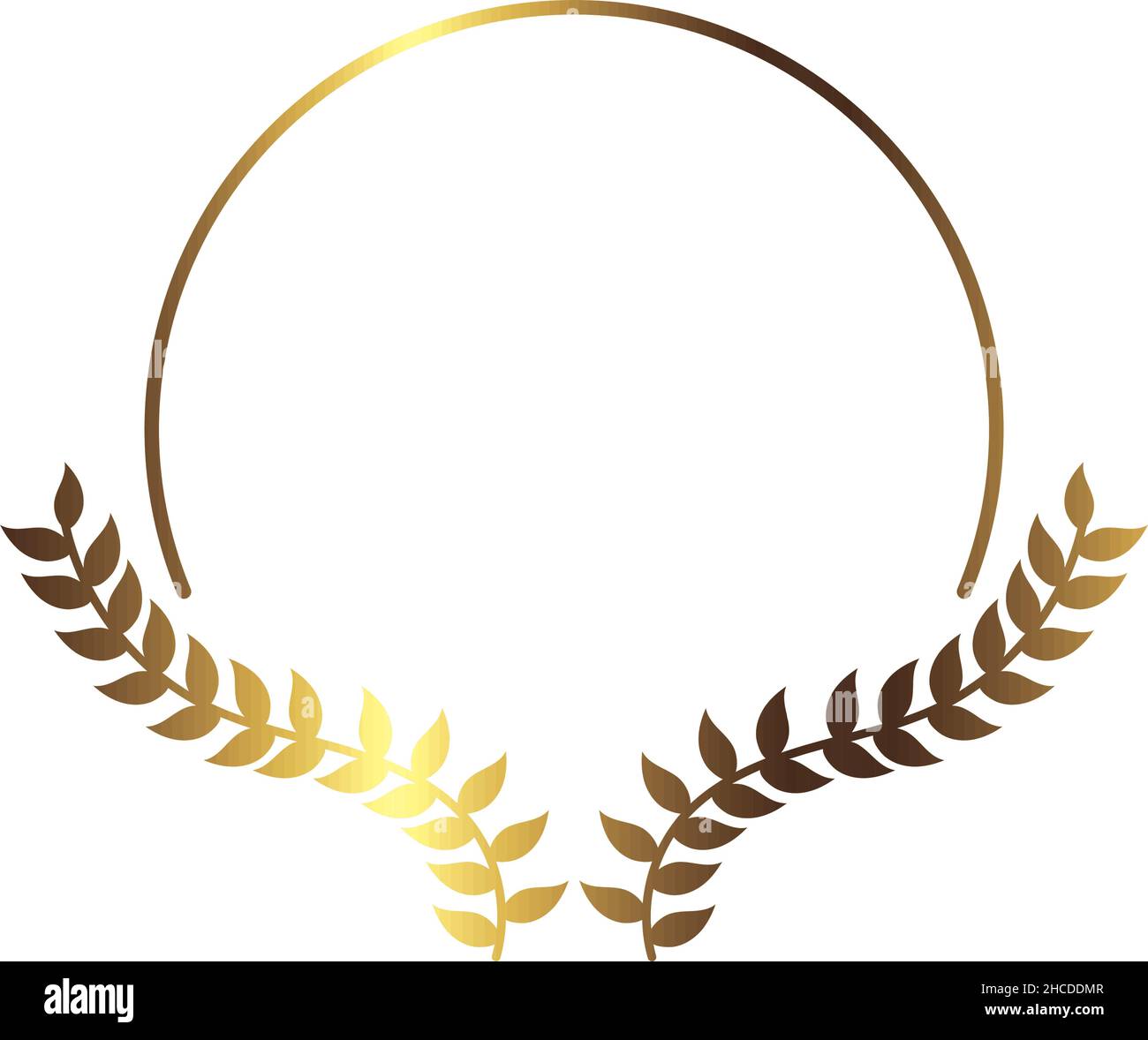 golden laurel wreath icon over white Stock Vector Image & Art - Alamy