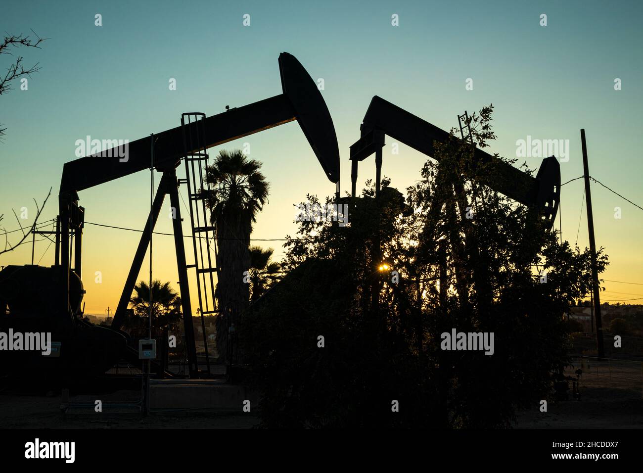 Inglewood Oil Field, Baldwin Hills, Los Angeles, California, USA Stock Photo