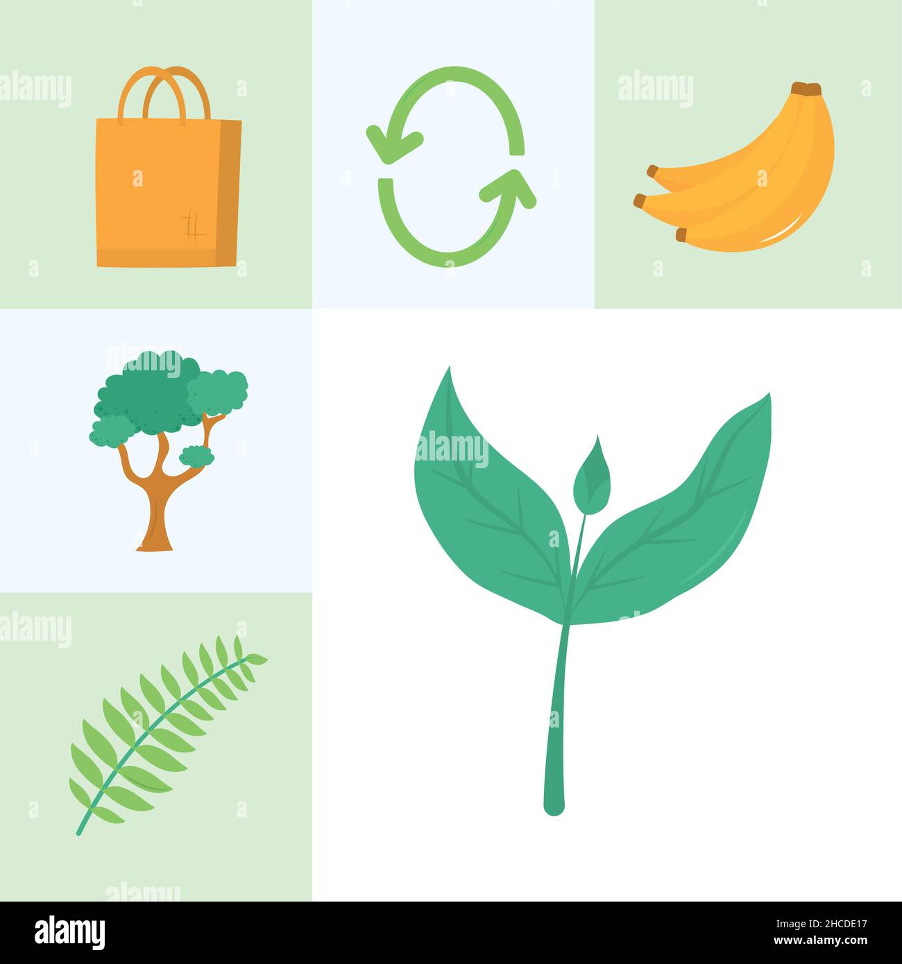 set of six eco items Stock Vector Image & Art - Alamy