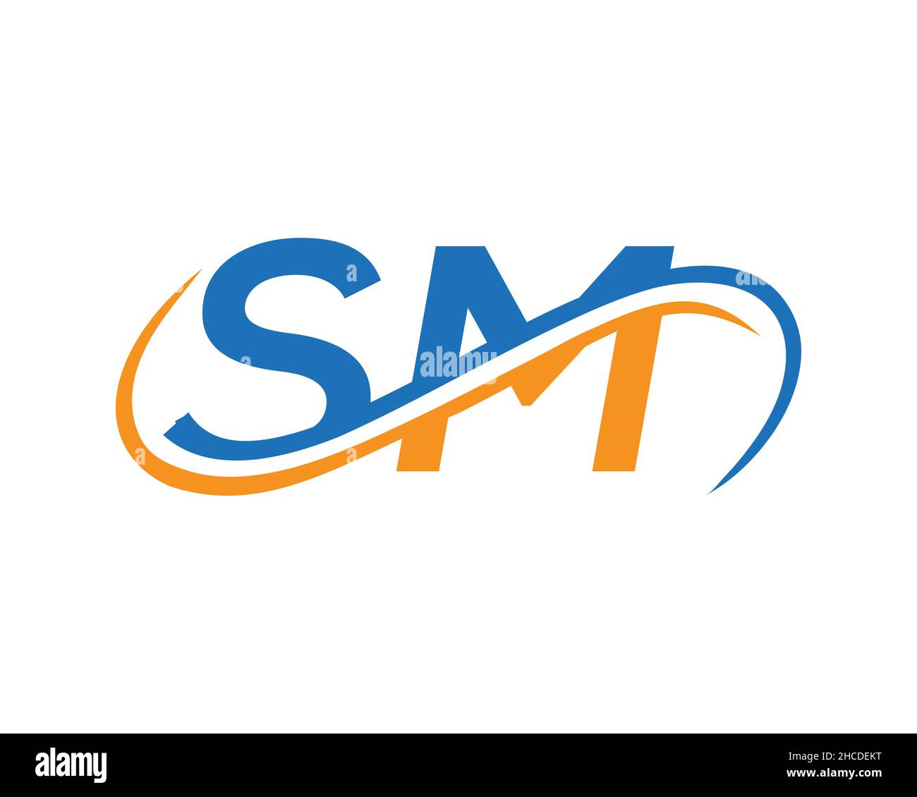 Premium Vector  Sm letter logo design on black background initial