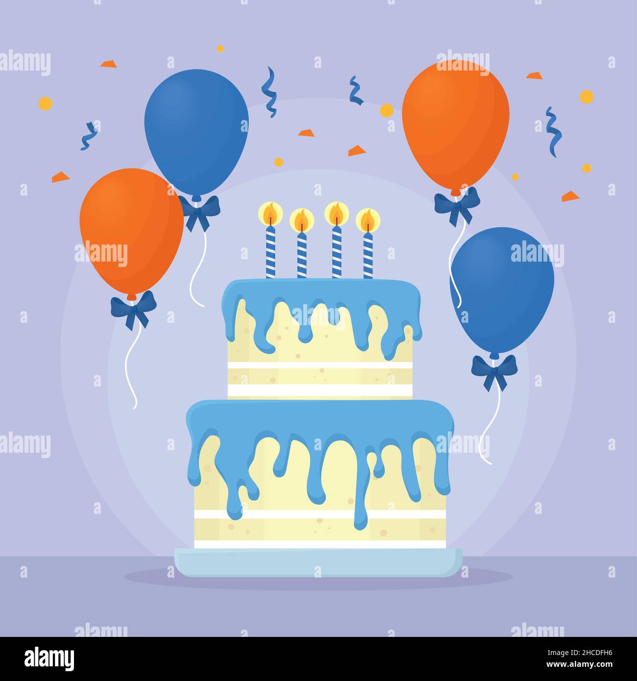 birthday cake card with balloon Stock Vector Image & Art - Alamy