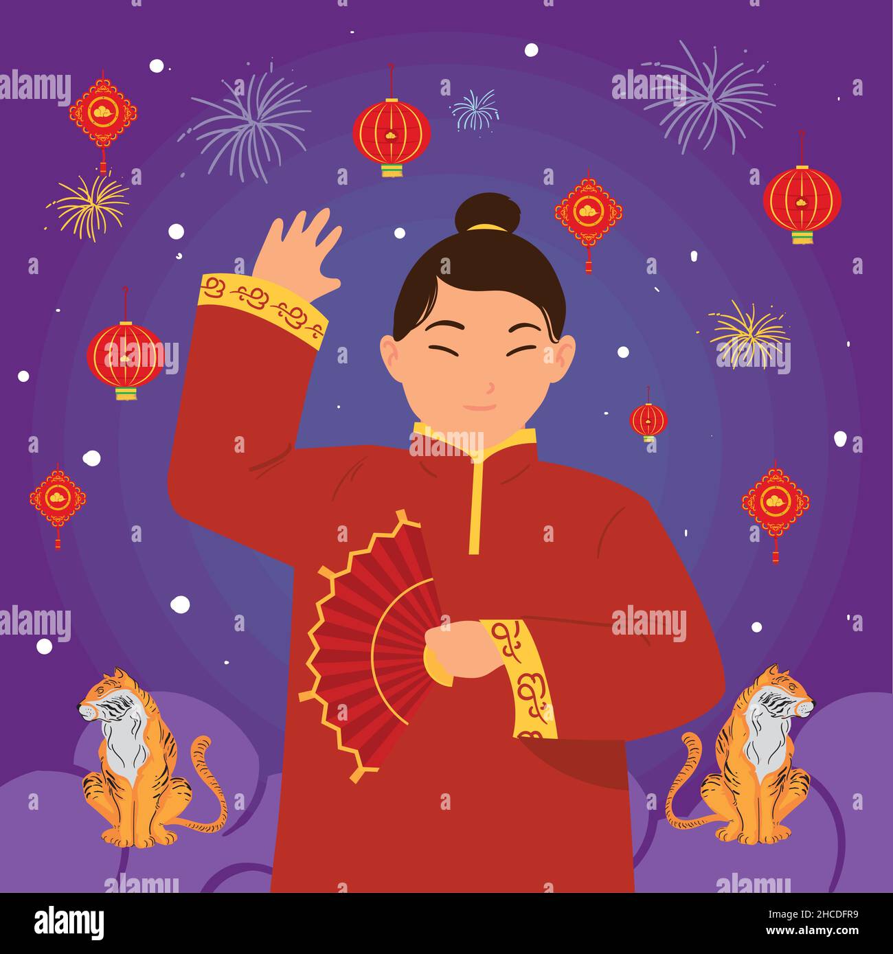 chinese new year 2022 design with decorations Stock Vector Image & Art