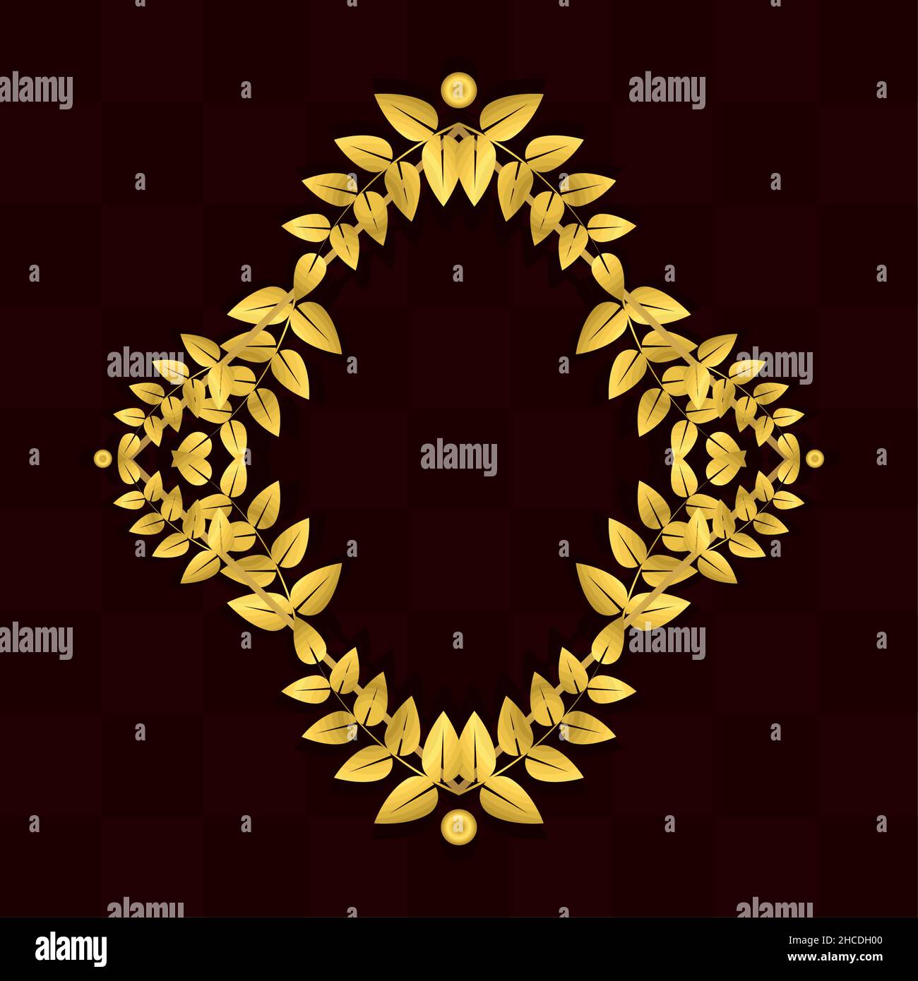 poster of golden leaves wreath Stock Vector Image & Art - Alamy