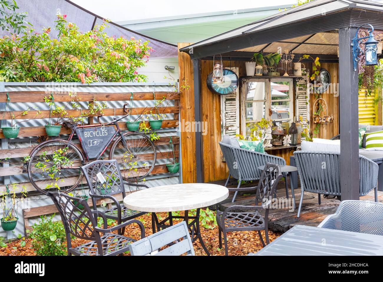 Outdoor furniture and seating for sale at a store in Sydney, NSW,Australia Stock Photo