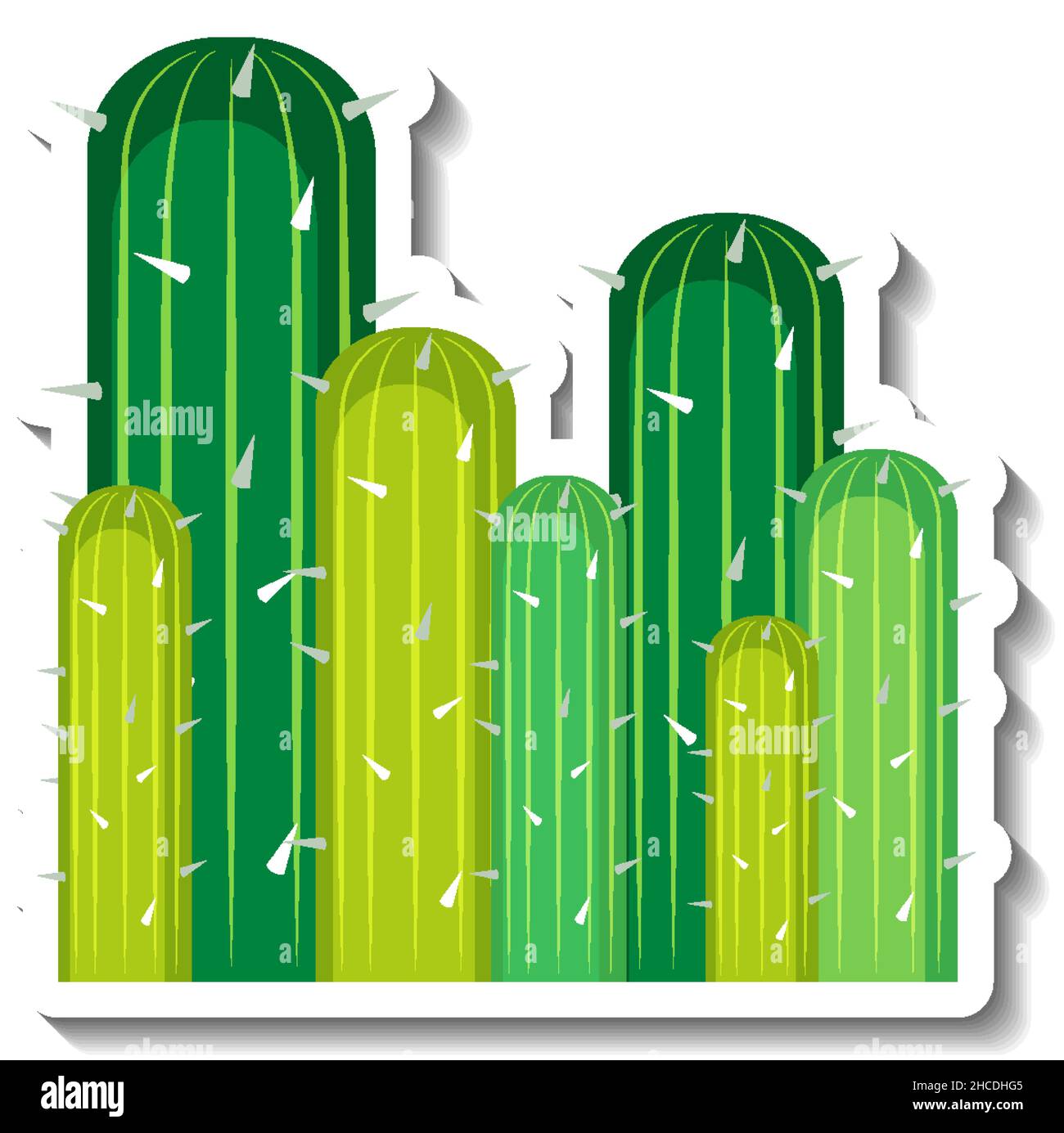 Saguaro cactus plant on white background illustration Stock Vector
