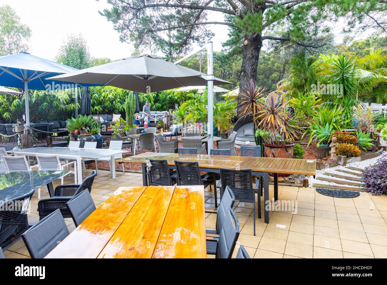 outdoor garden furniture and dining sets for sale at a store in Sydney, nsw,australia Stock Photo