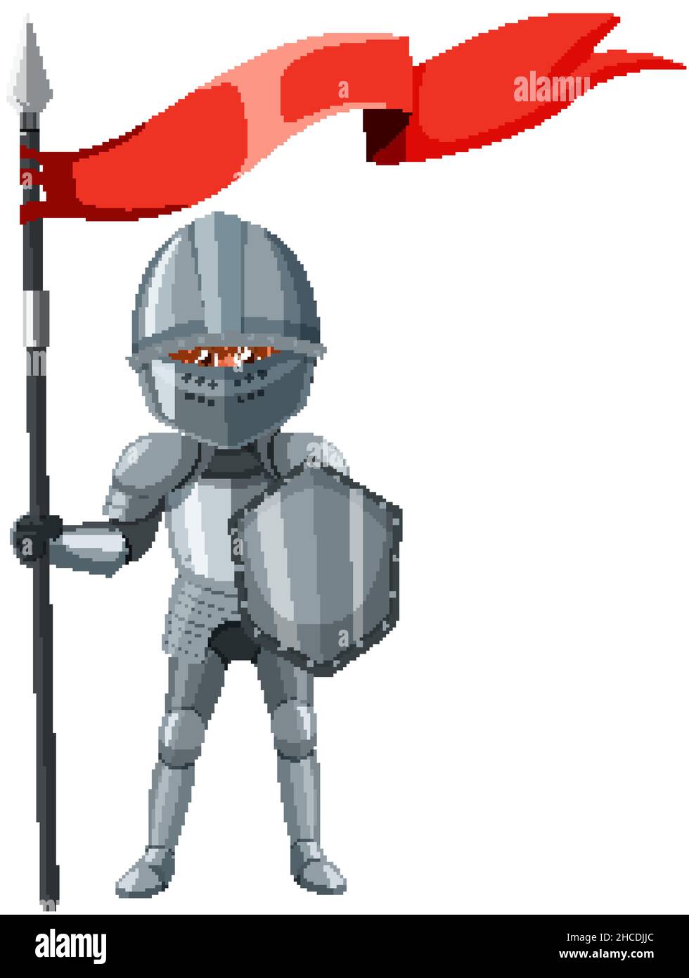 Medieval knight holding shield and flag illustration Stock Vector Image ...