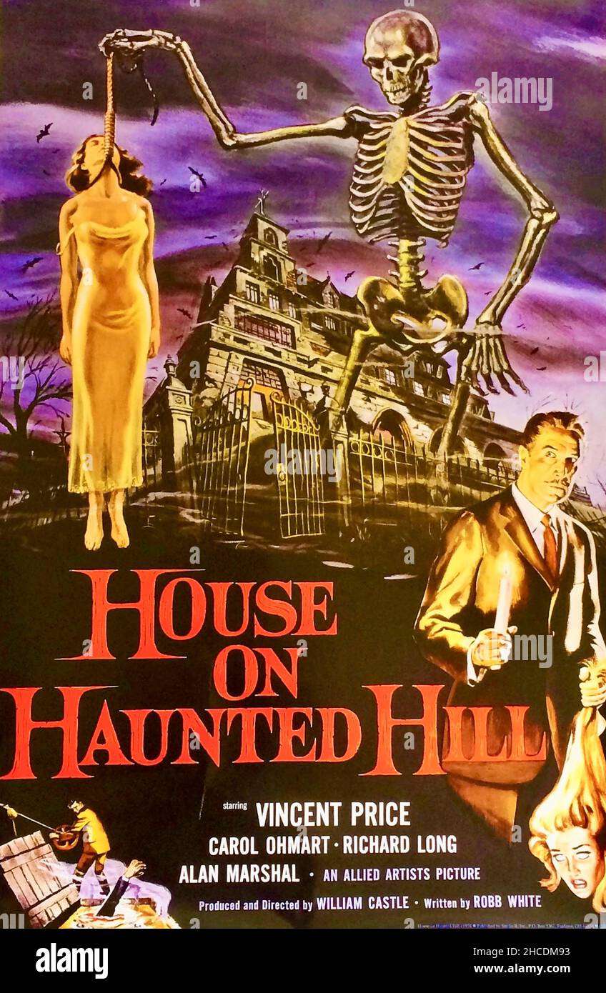 Reynold Brown poster design for the House on Haunted Hill film starring Vincent Price - 1958 Stock Photo