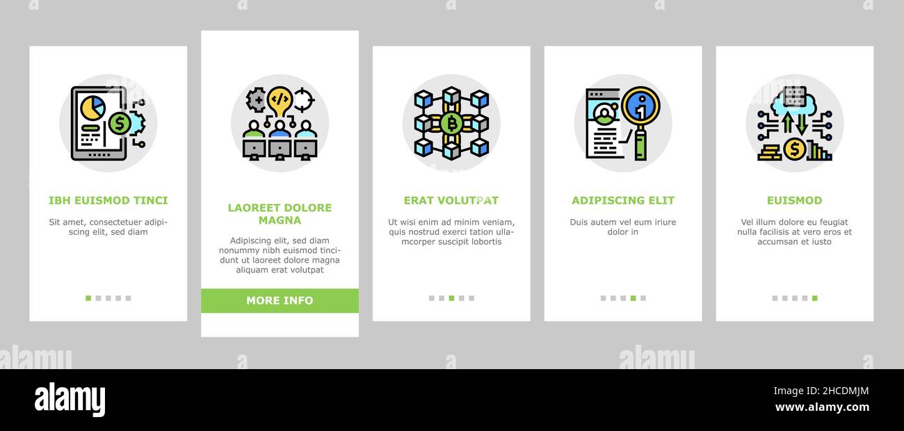Fintech Financial Technology Onboarding Icons Set Vector Stock Vector ...