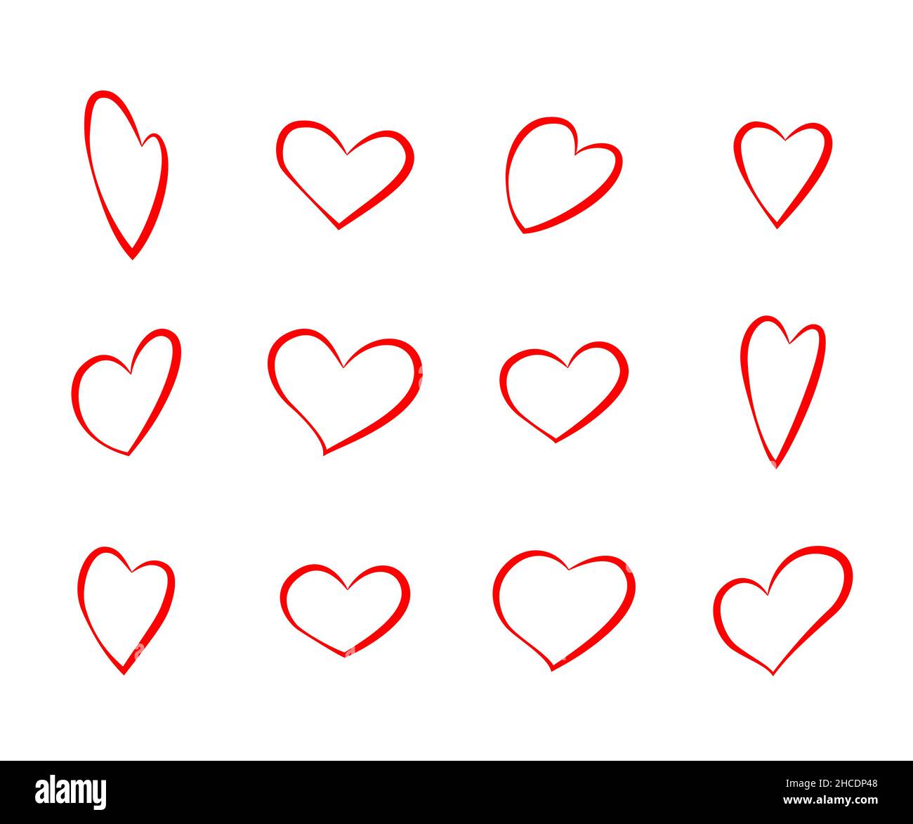 Red Heart Outline Vector