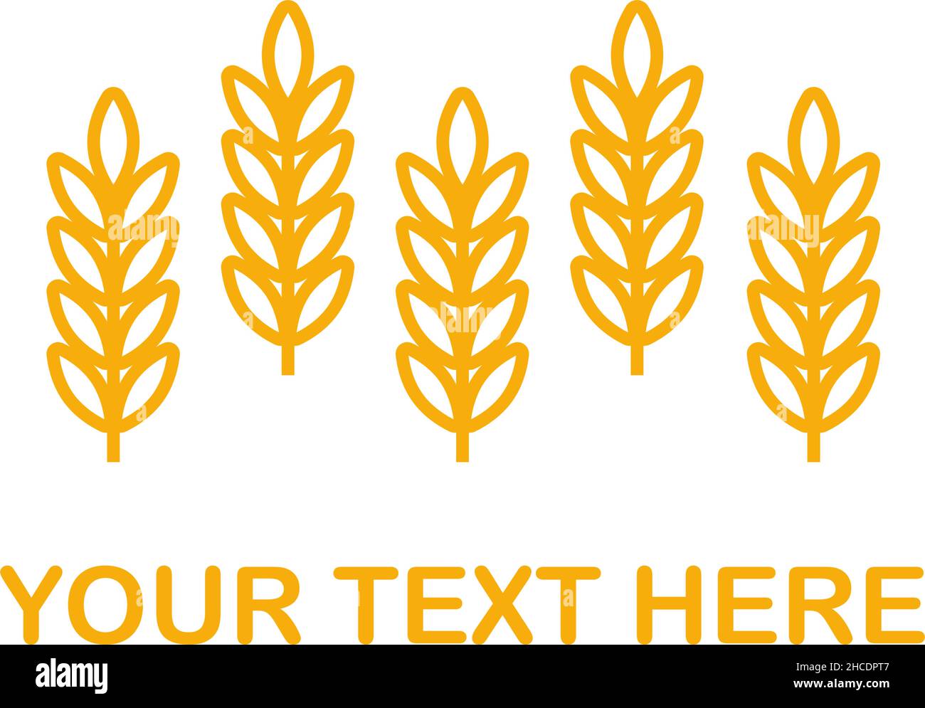 Wheat ears icon vector farm logo template. Line whole grain symbol ...