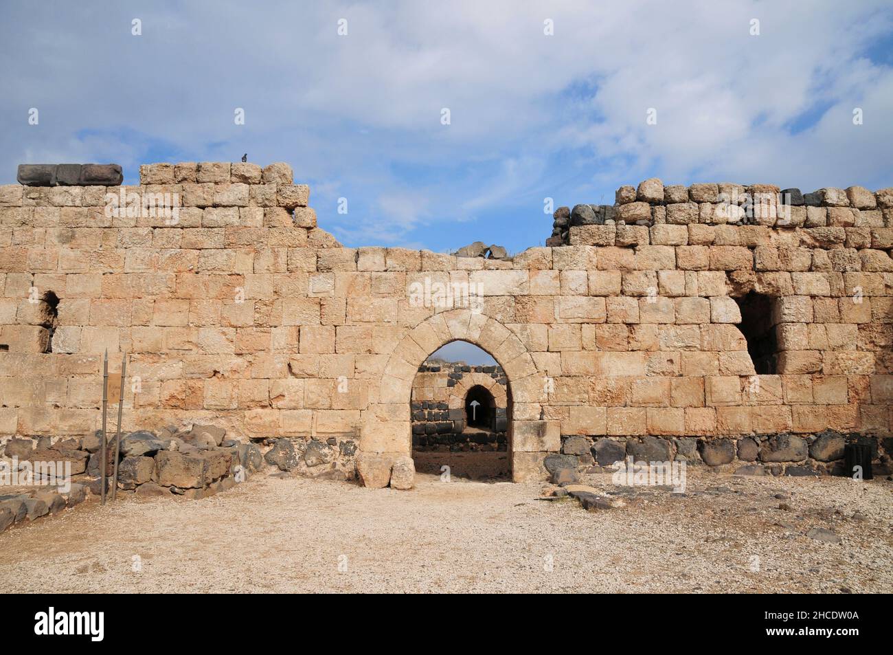Israel, Jordan Valley, The remains of the 12th century Crusader fortress of Belvoir Stock Photo