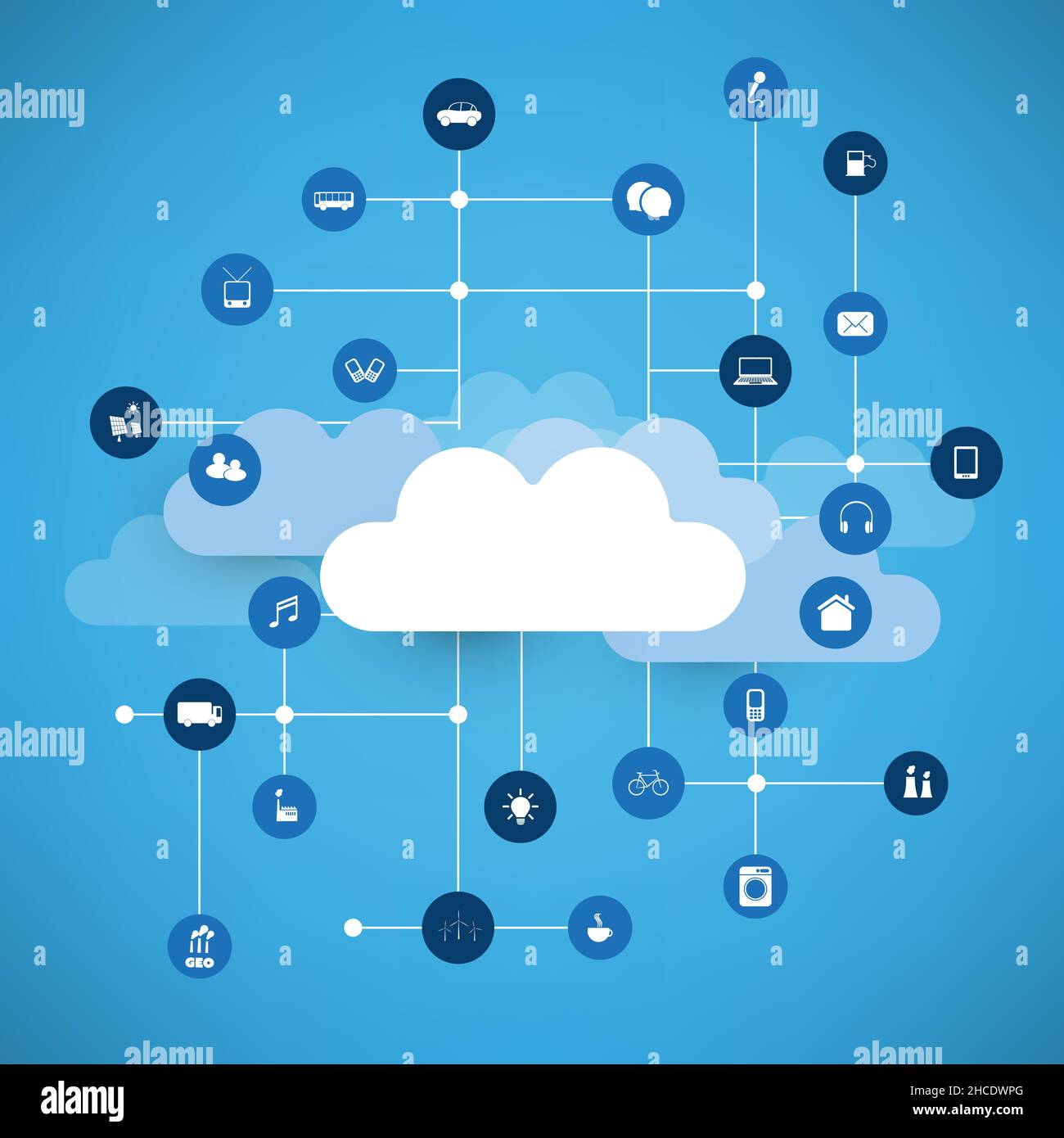 Cloud Computing and Networks Concept Design - Vector Illustration Stock ...