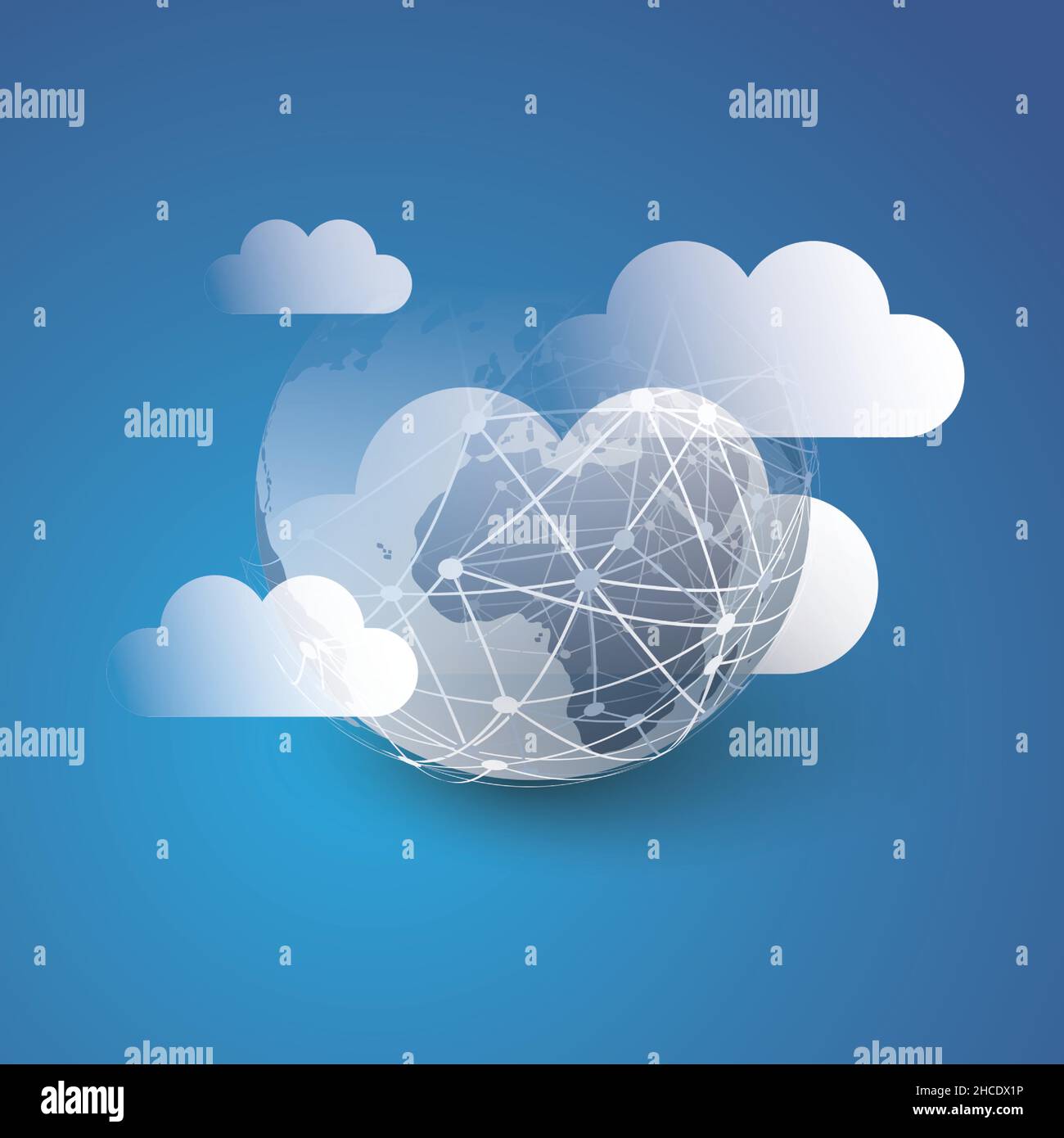 Cloud Computing Design Concept - Digital Connections, Technology ...