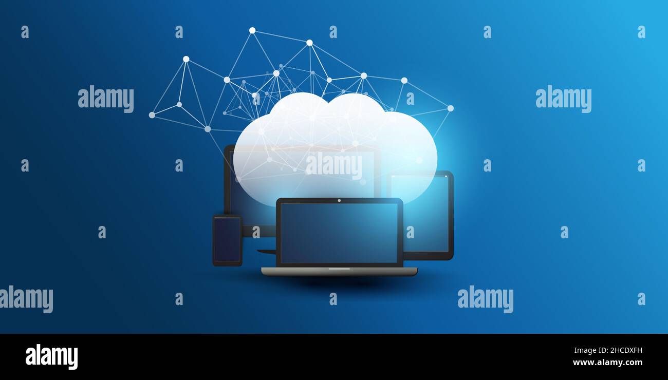 Cloud Computing Design Concept - Digital Connections, Technology ...