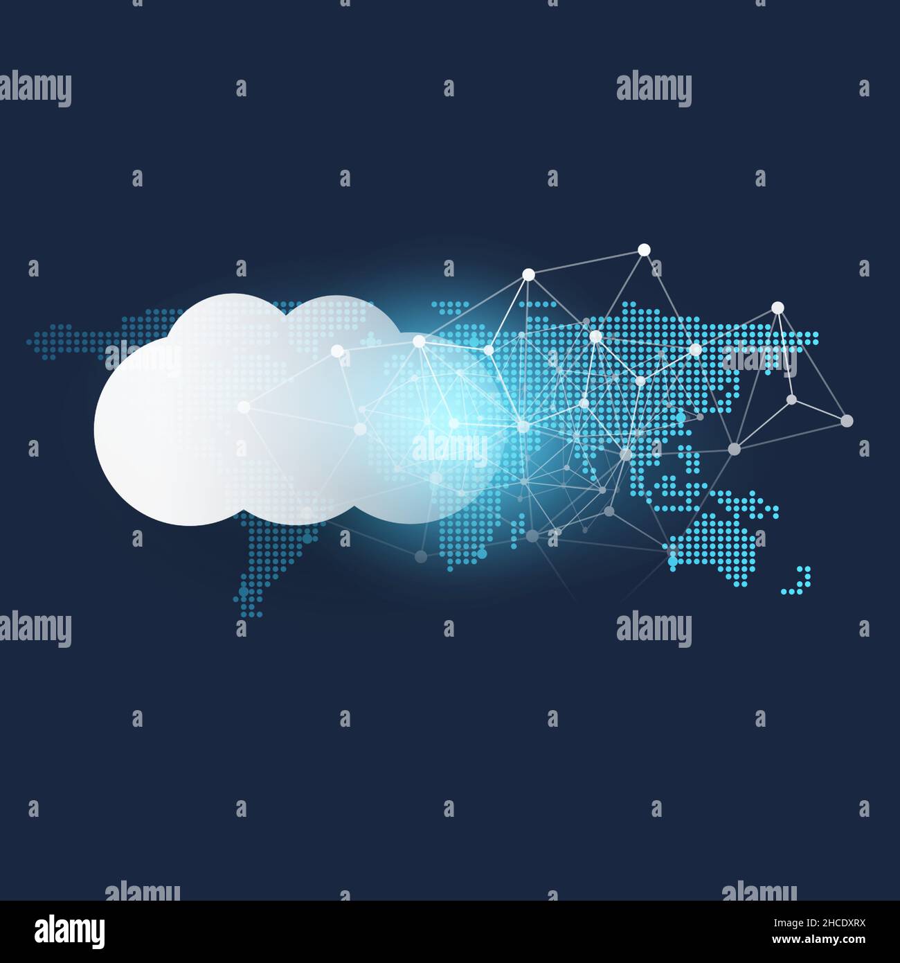 Cloud Computing Design Concept - Digital Connections, Technology ...