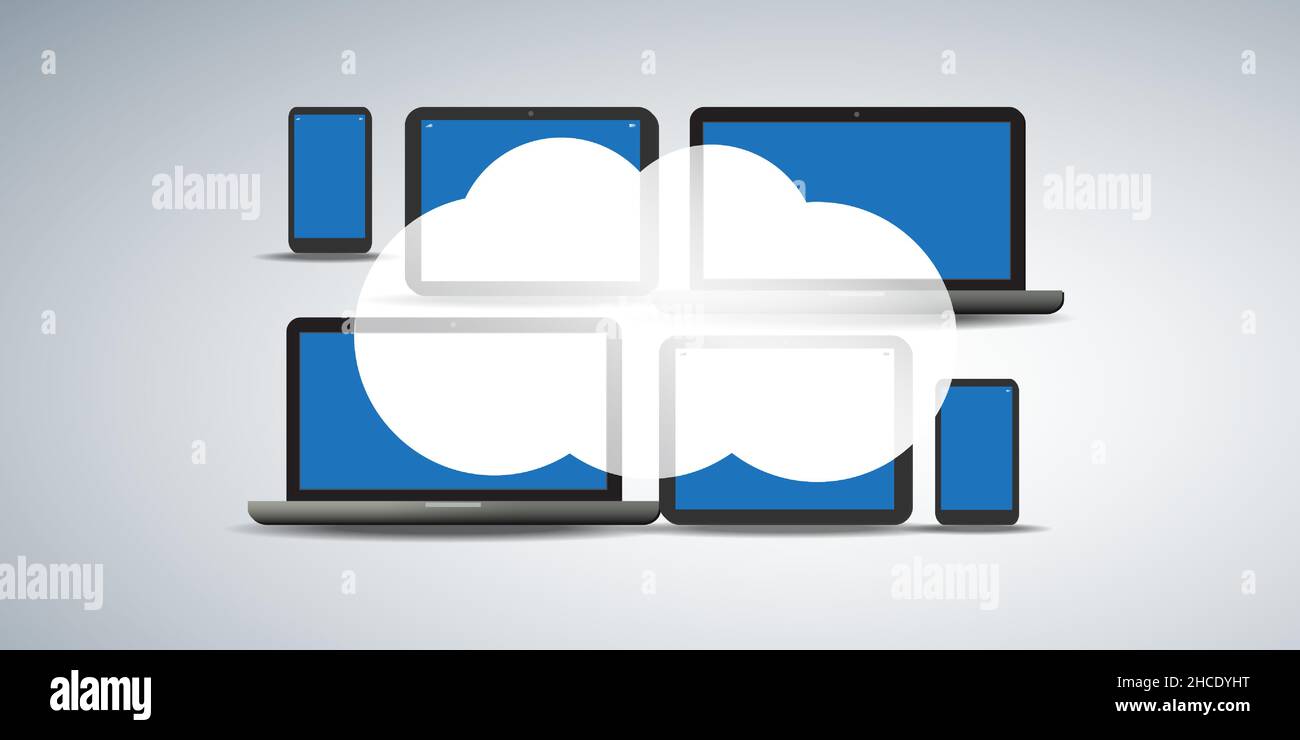 Cloud Computing Technology Design Concept - Digital Network Connections ...