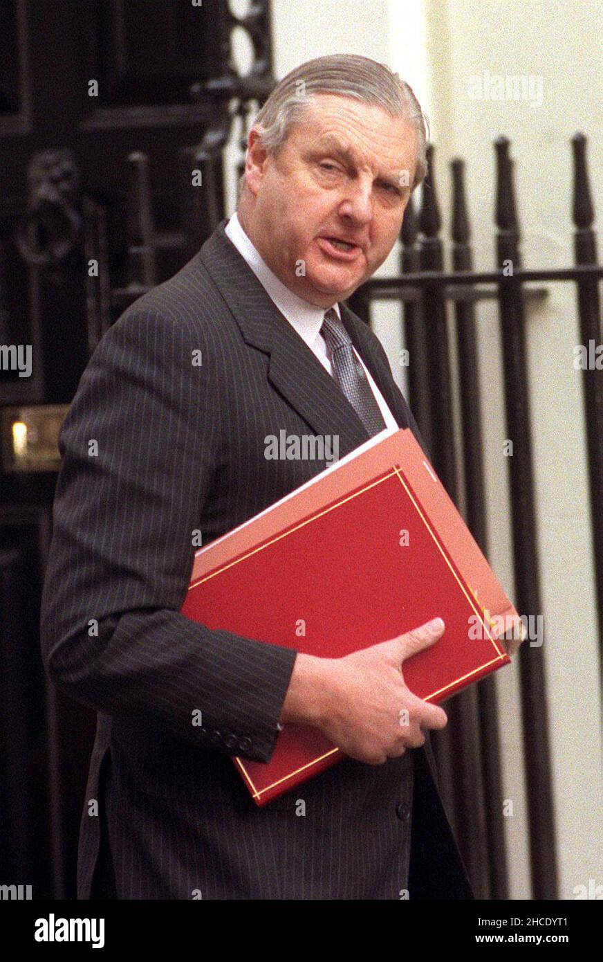 File photo dated 03/04/96 of the then Northern Ireland Secretary Sir Patrick Mayhew arriving in Downing Street for the Cabinet Meeting. An Irish official warned Mr Mayhew that he was in danger of looking like a 'colonial governor' during a conversation at Hillsborough in 1994, according to newly released documents from the National Archives. Issue date: Tuesday December 28, 2021. Stock Photo