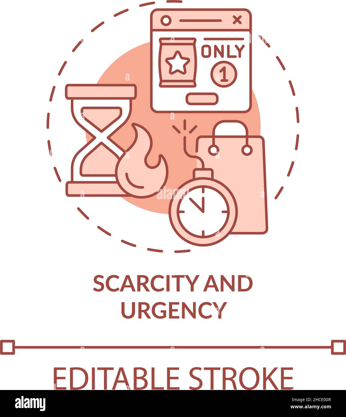 Scarcity and urgency terracotta concept icon Stock Vector Image & Art ...