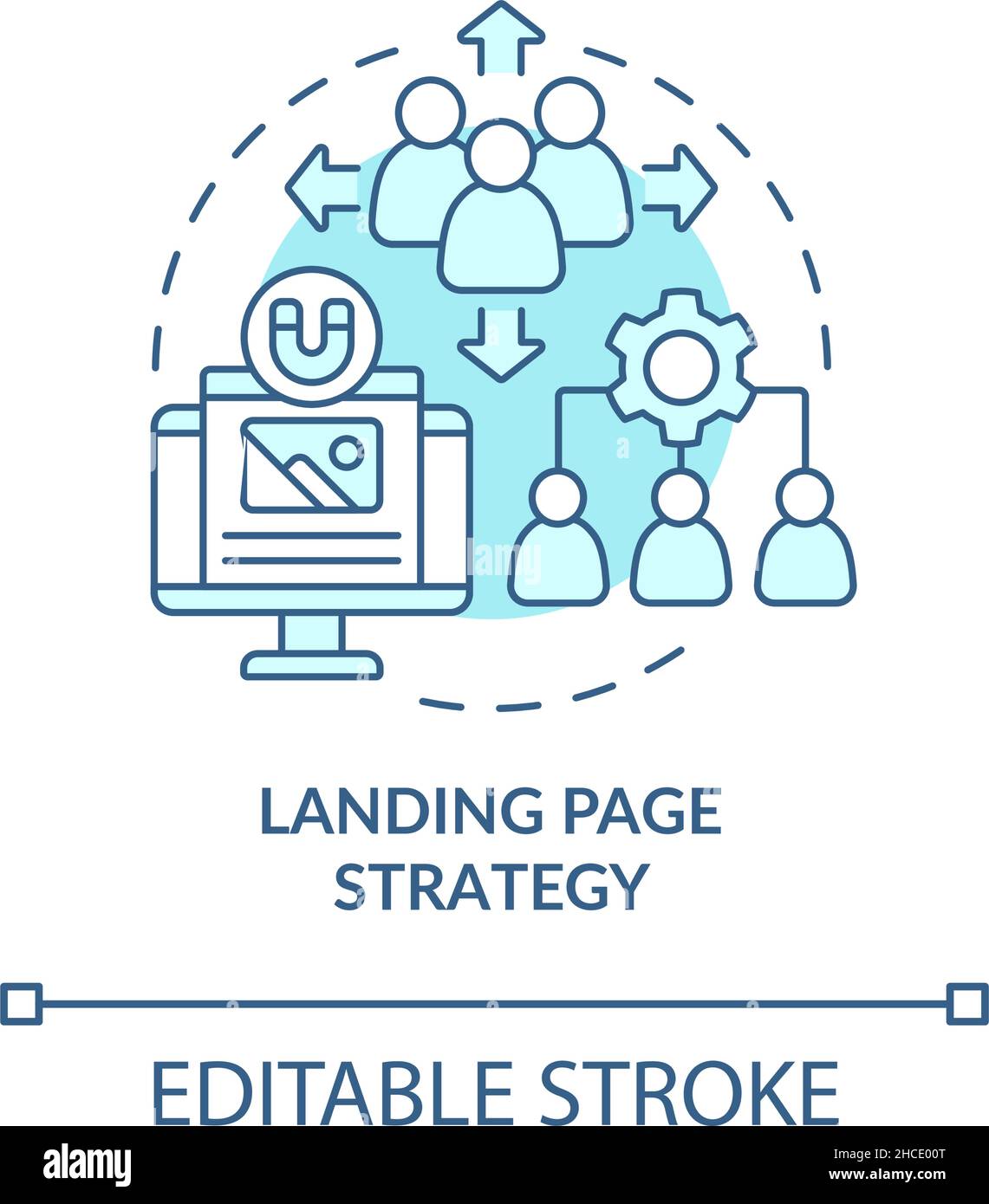 Landing page strategy turquoise concept icon Stock Vector Image & Art ...
