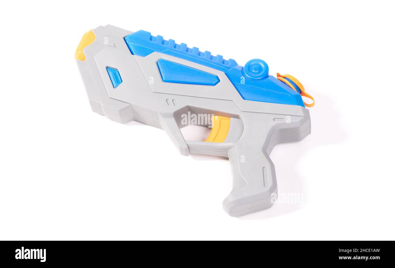 Modern small water pistol isolated on white background Stock Photo