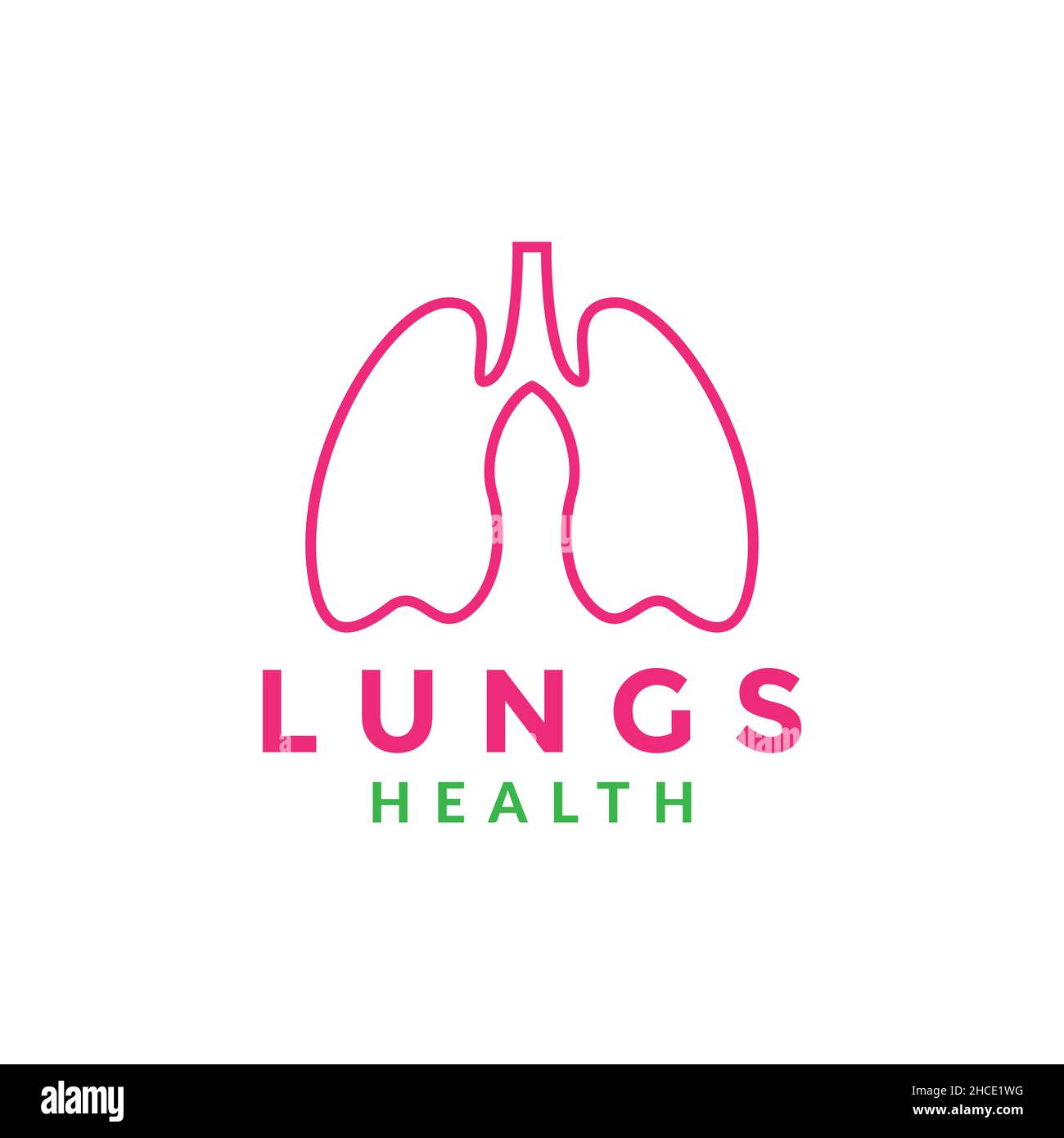 line pink isolated lungs health logo design vector graphic symbol icon