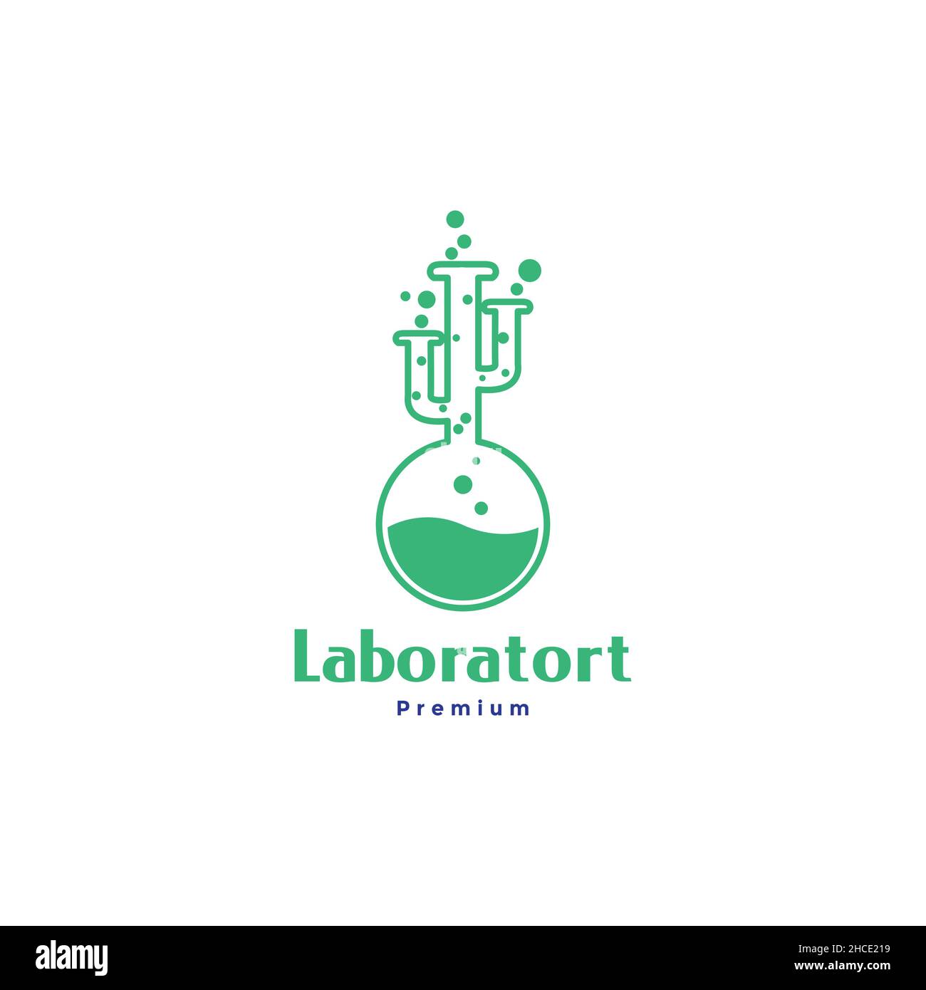 green laboratory glass logo design vector graphic symbol icon sign