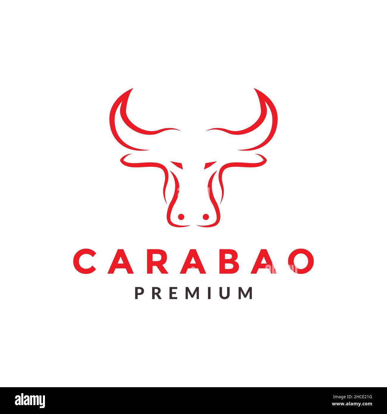 red face minimal buffalo logo design vector graphic symbol icon sign
