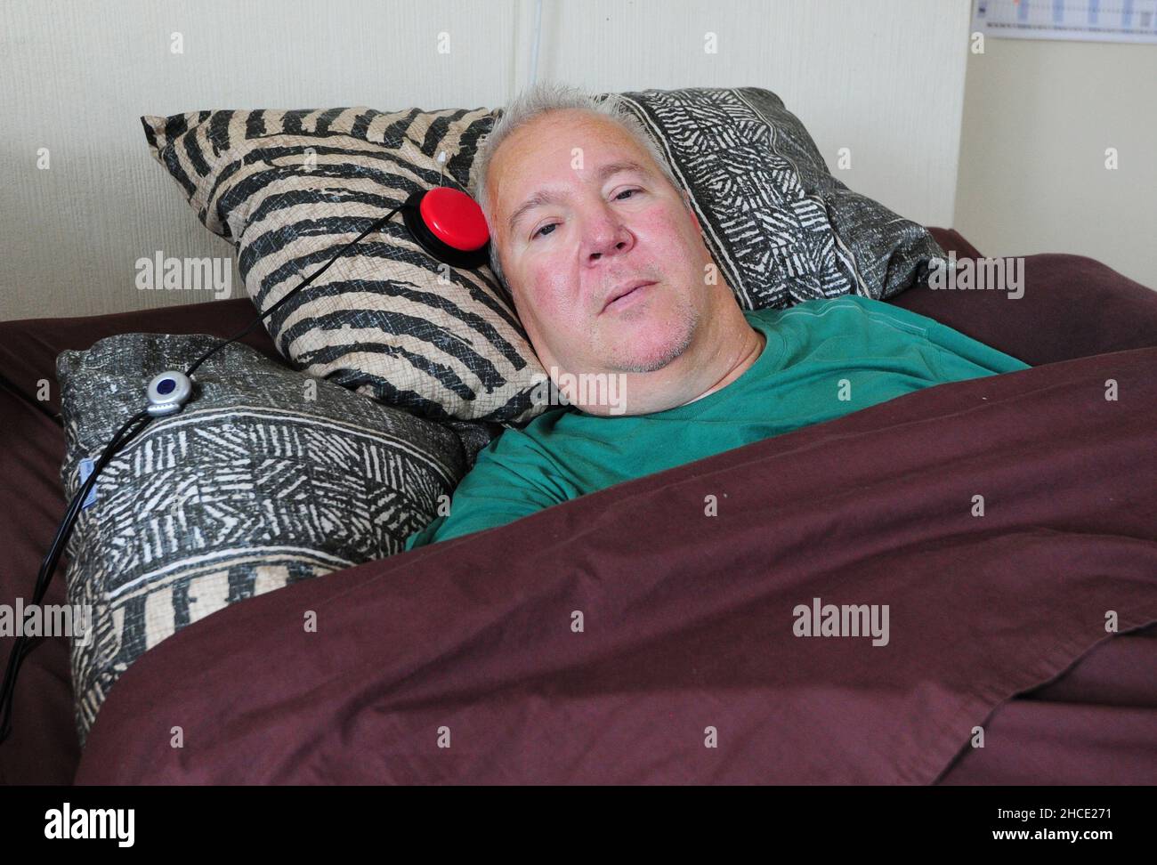 File photo dated 31/7/2013 of Paralysed road accident victim Paul Lamb at home in Leeds, West Yorkshire,who died in 2021. Issue date: Tuesday December 28, 2021. Stock Photo