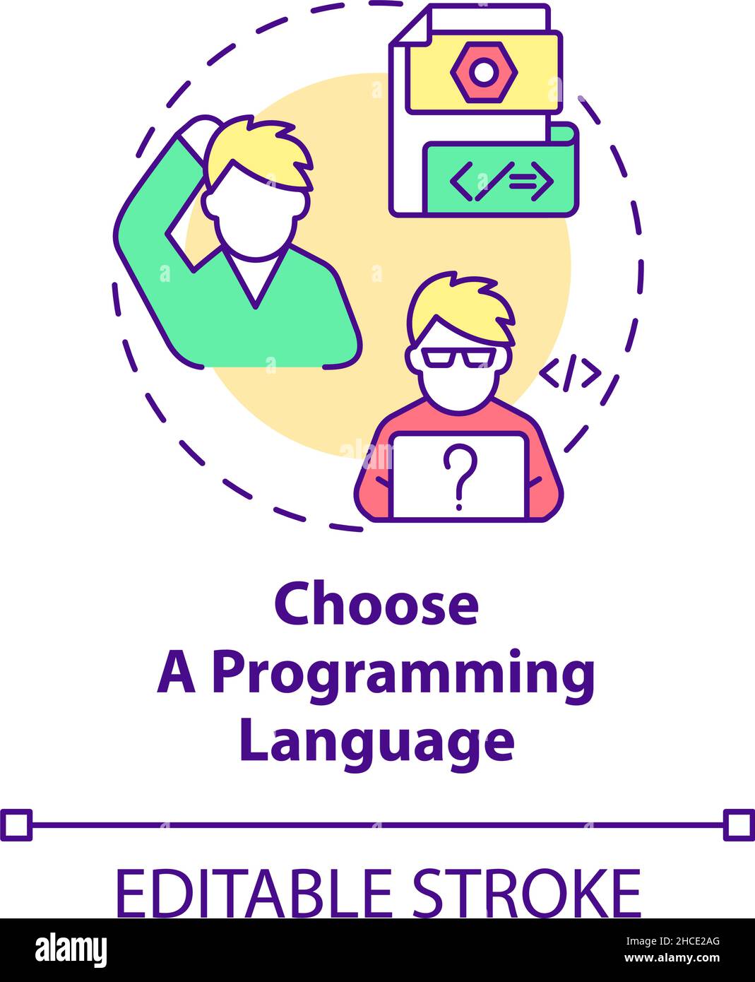 Choose a programming language concept icon Stock Vector Image & Art - Alamy