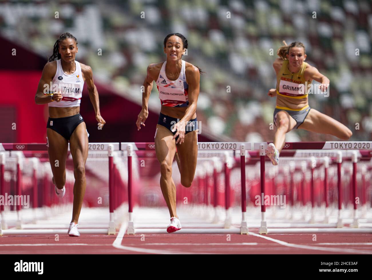 Katarina Johnson Thompson Participating In The 100 meter Hurdles Of The 