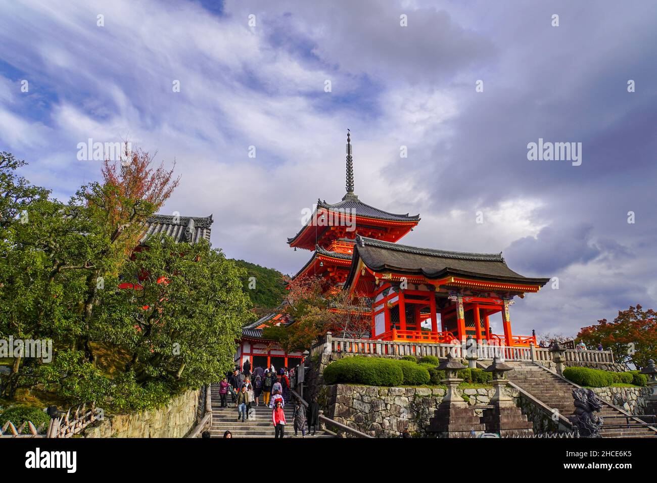 Kiyomizu-dera, officially Otowa-san Kiyomizu-dera, is an independent Buddhist temple in eastern Kyoto, Japan Stock Photo