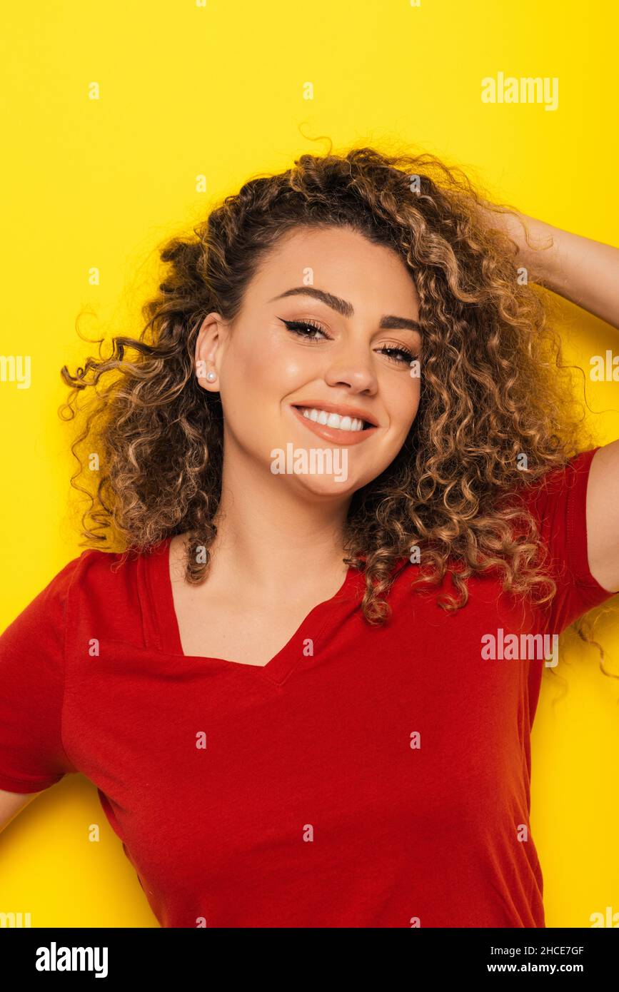 Curly red hair young woman hi-res stock photography and images - Alamy