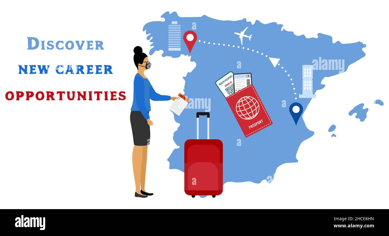 Vector illustration New career opportunities Relocation. Career