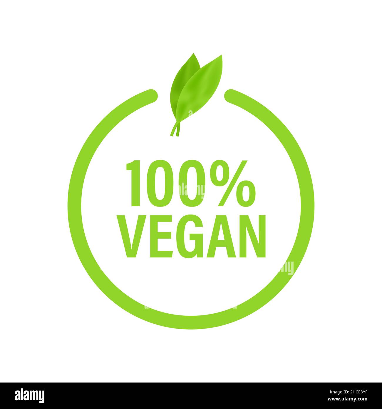 100 vegan icon design. Green vegan friendly symbol. Vector stock ...