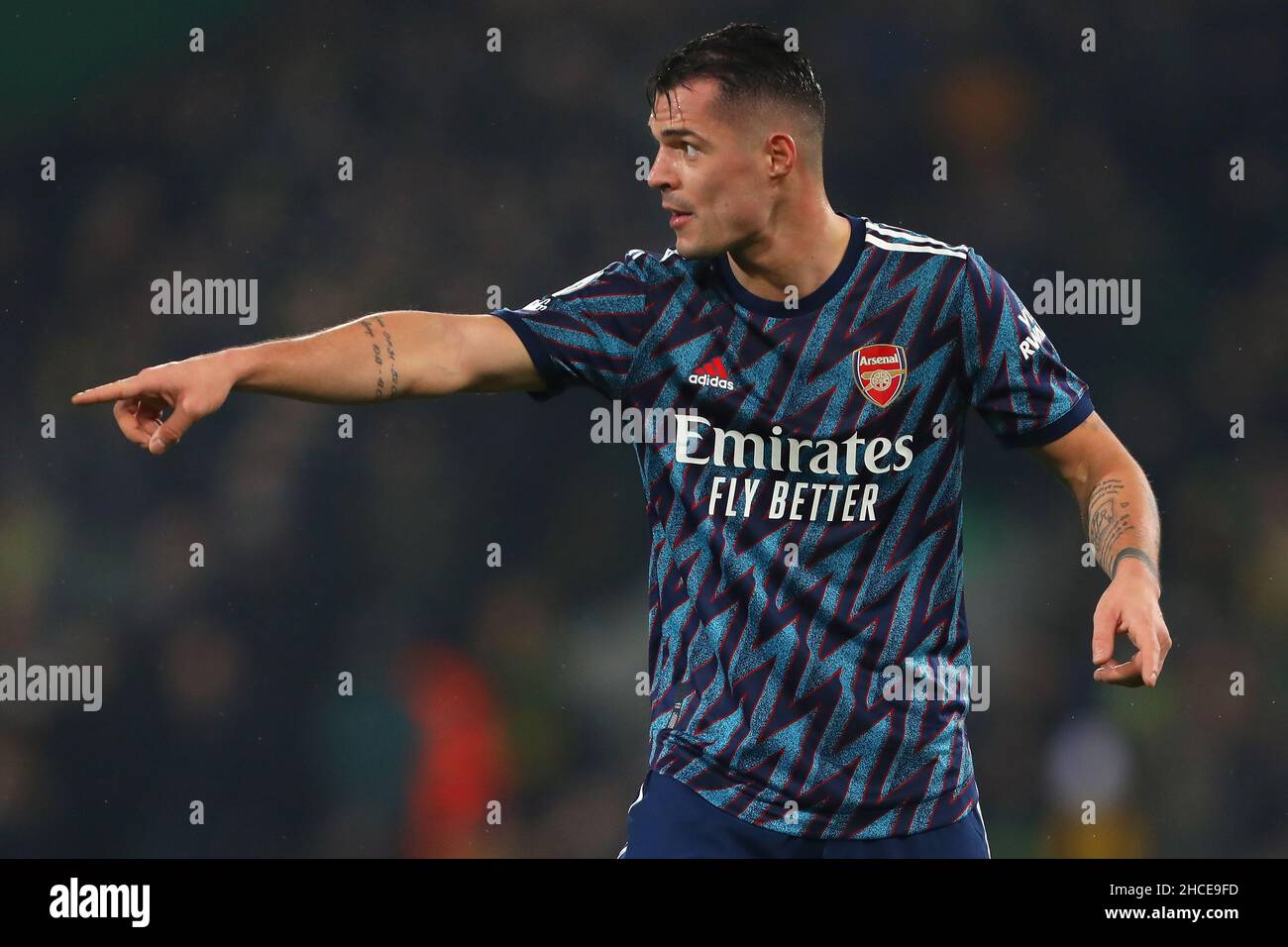 Granit Xhaka of Arsenal - Norwich City v Arsenal, Premier League, Carrow Road, Norwich, UK - 26th December 2021  Editorial Use Only - DataCo restrictions apply Stock Photo