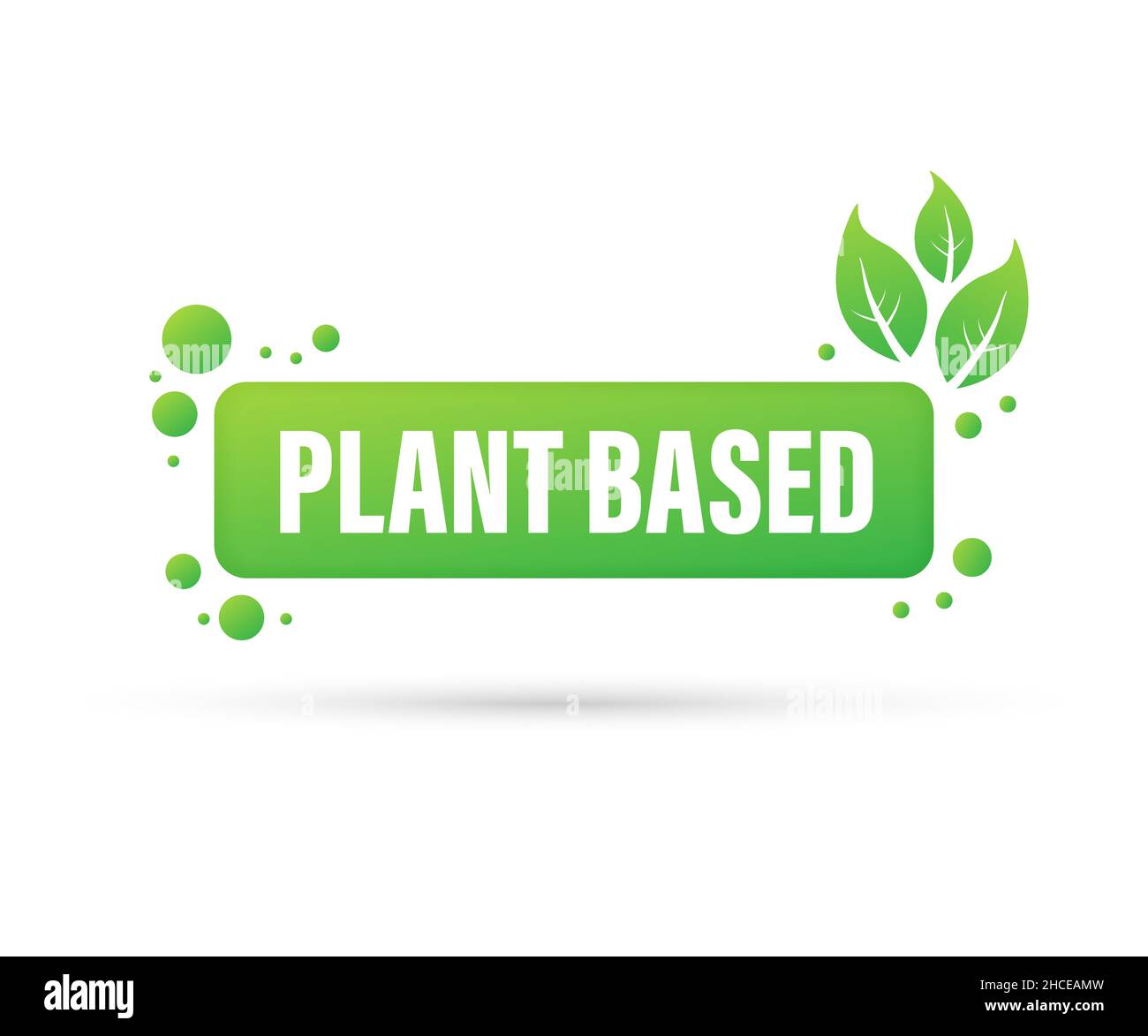 Plant based label. Flat simple vector icon. Healthy food poster. Fresh