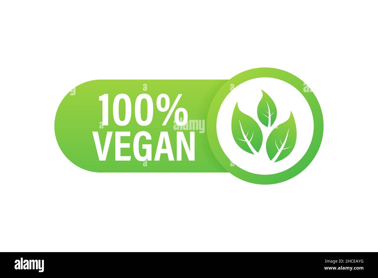 100 vegan icon design. Green vegan friendly symbol. Vector stock ...
