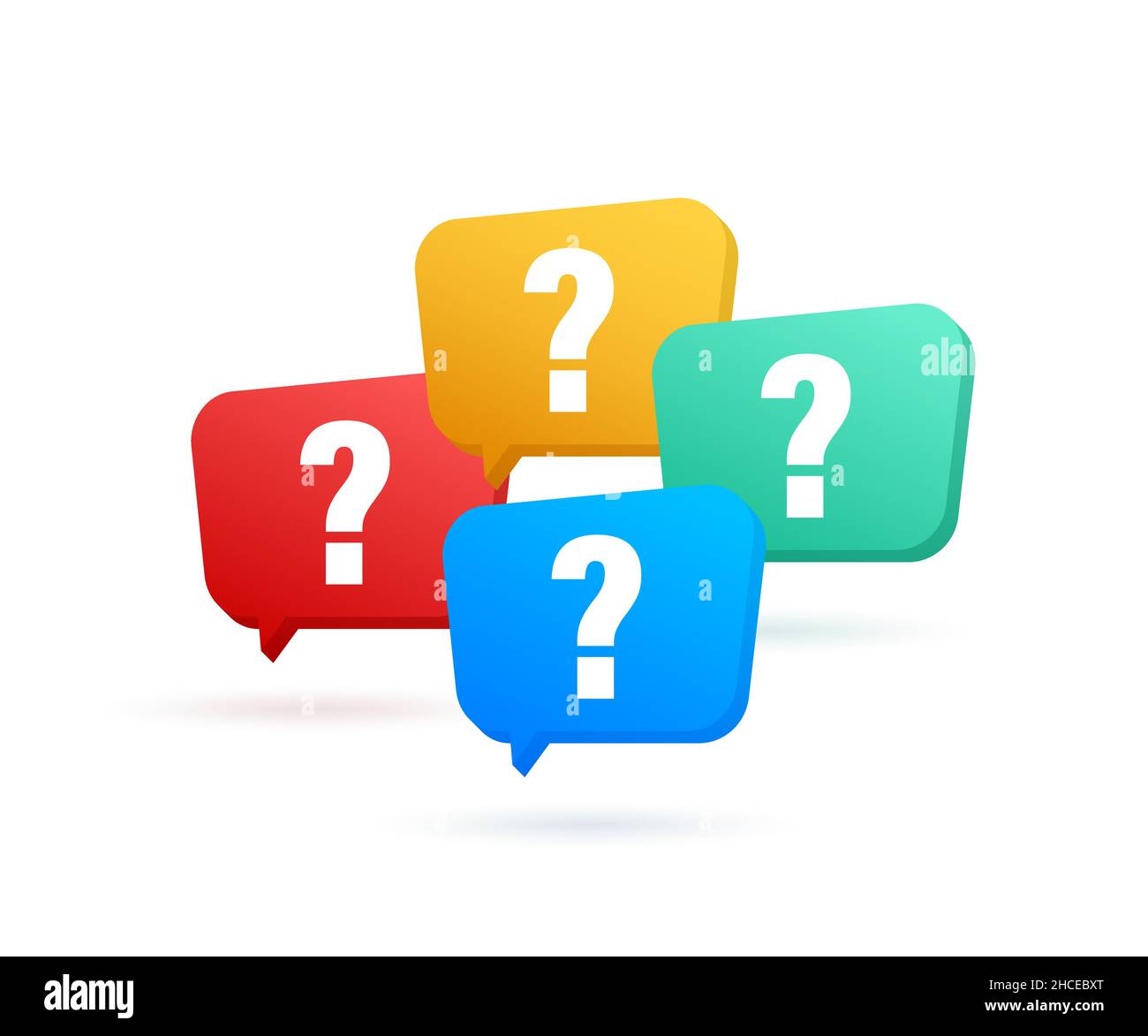 Color bubble with Question mark set. Vector stock illustration. Stock Vector