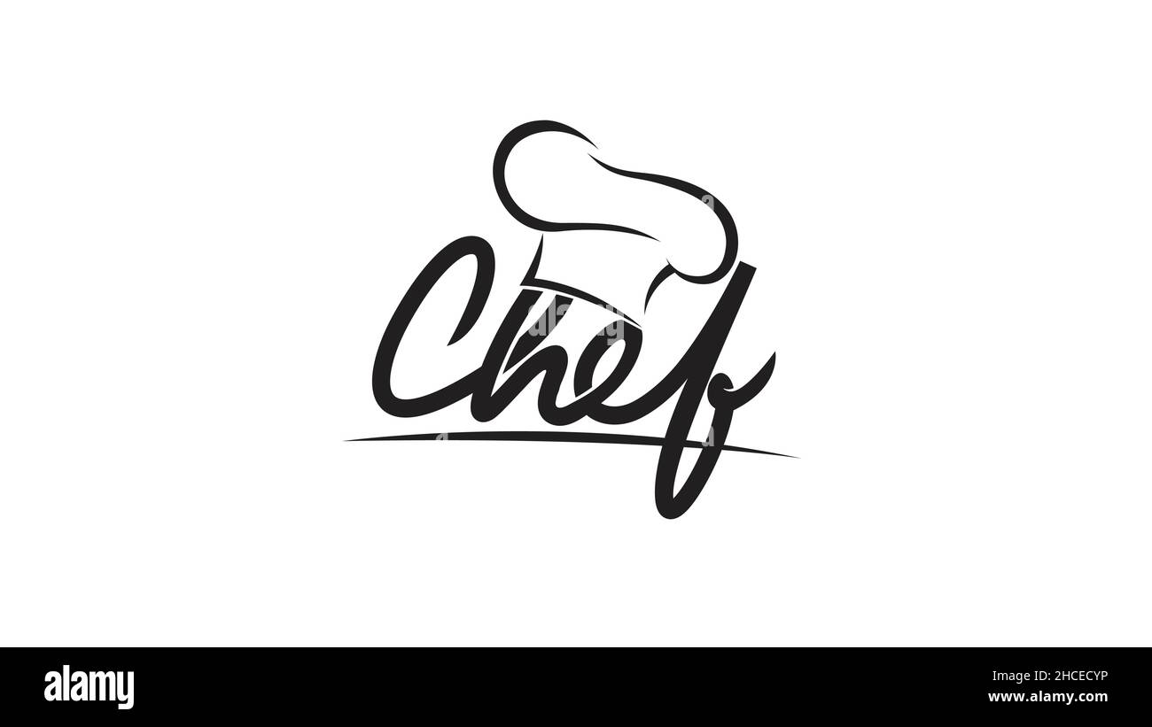 Creative Chef Hat Symbol Text Font Letter logo Vector Design
