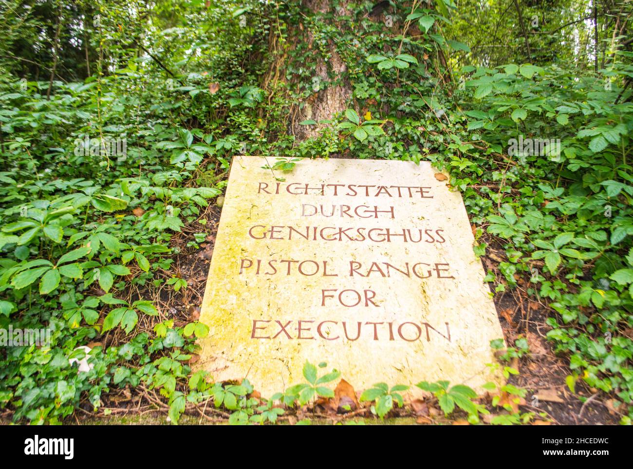 Execution range, Nazi concentration camp, Dachau, Germany Stock Photo