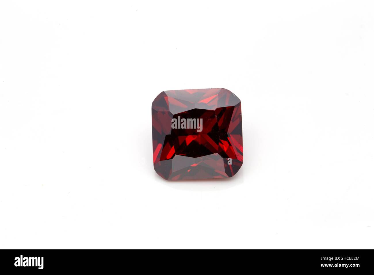 Closeup of a red ruby gemstone isolated on a white background Stock ...