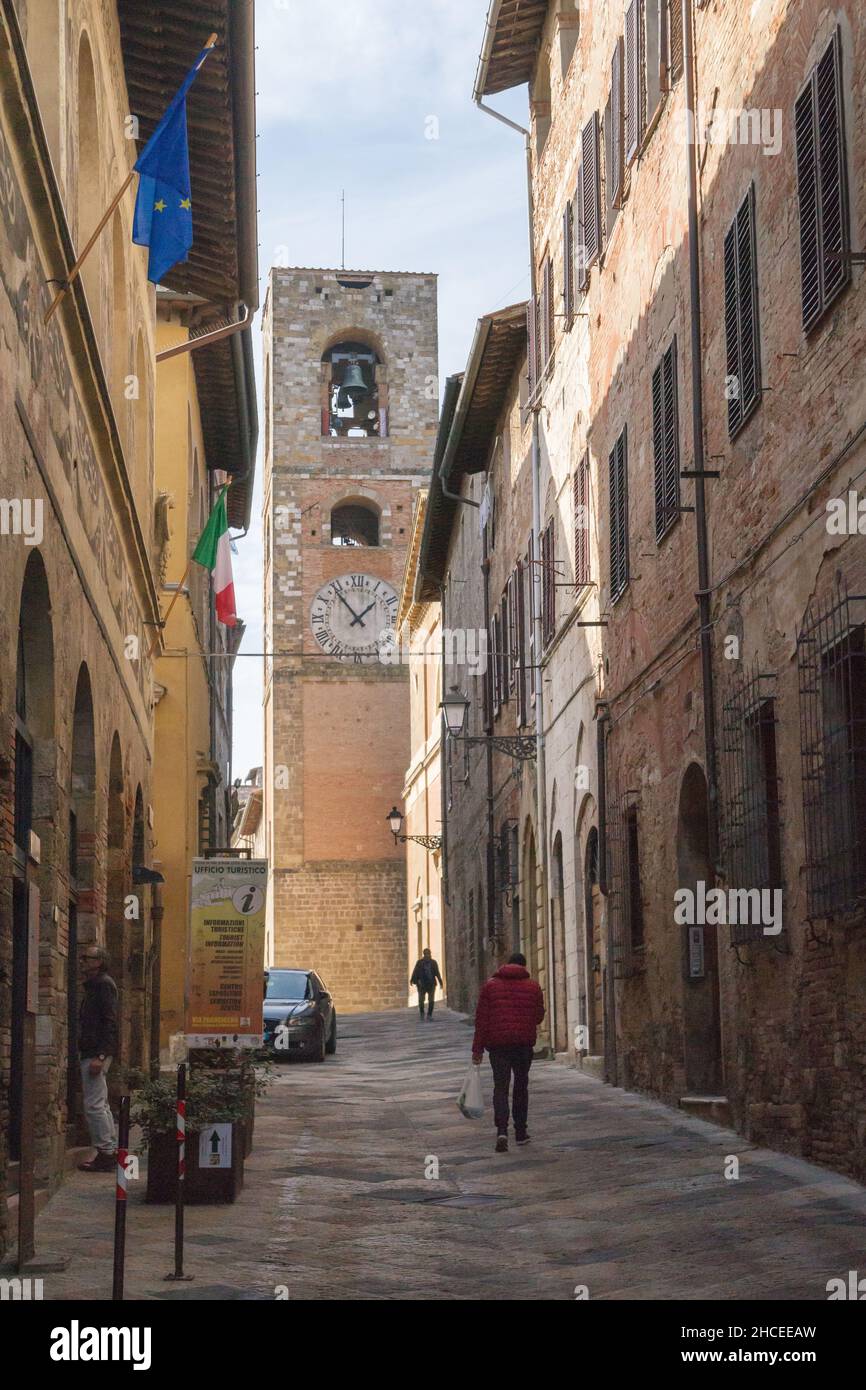 Via del Castello street, Old Town, Village, Colle di Val d' Elsa, Tuscany, Italy, Europe Stock Photo