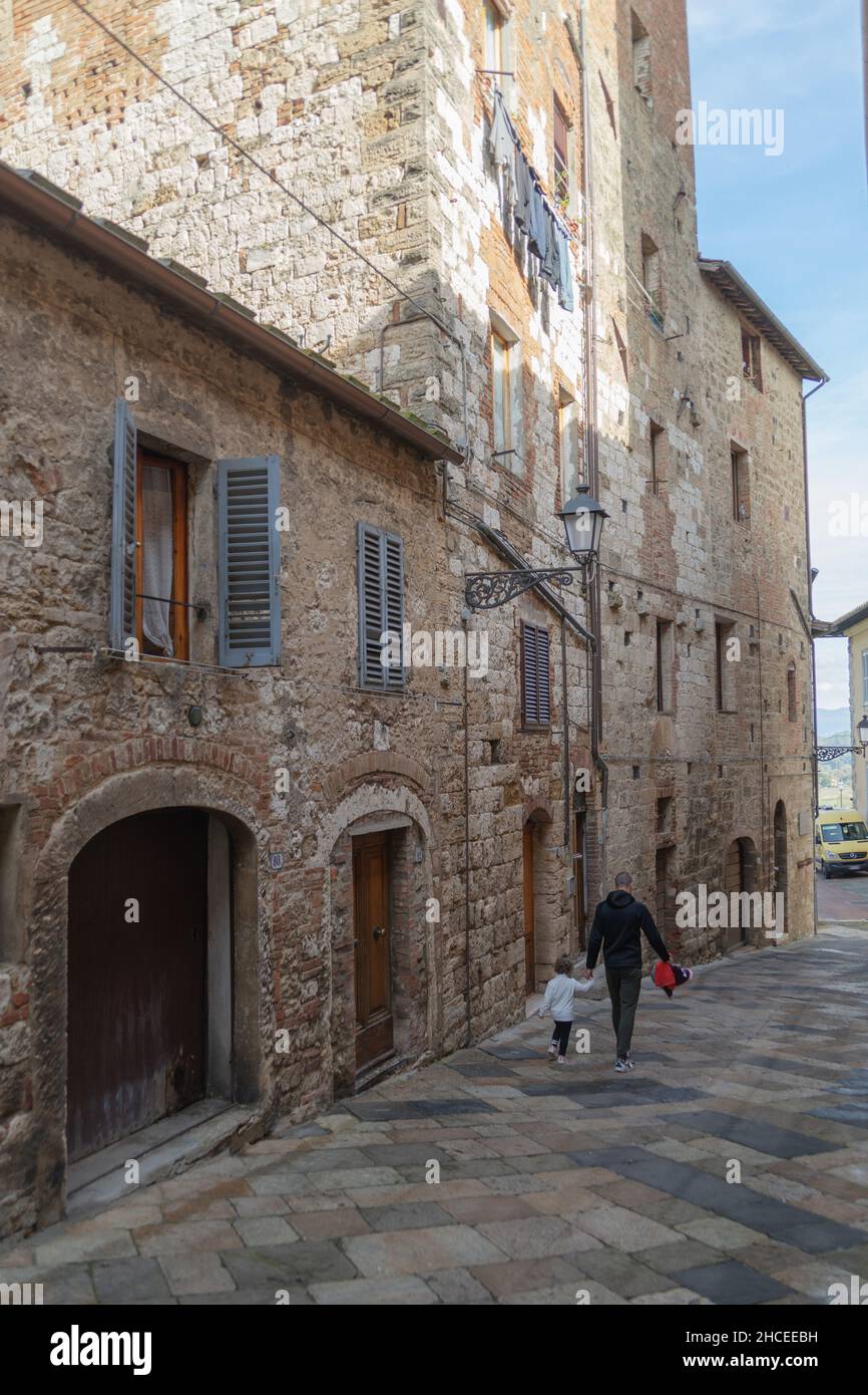 Via del Castello street, Old Town, Village, Colle di Val d' Elsa, Tuscany, Italy, Europe Stock Photo