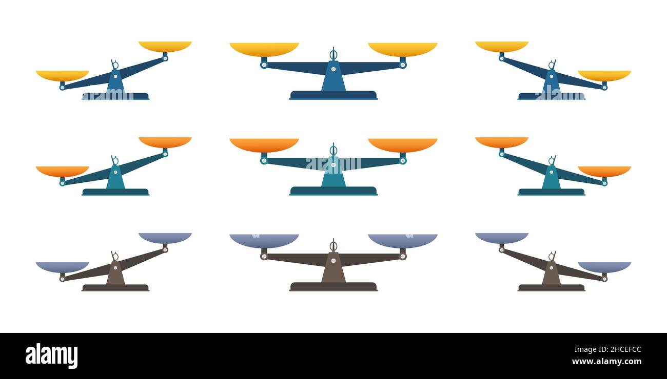 Scales icon set. Libra isolated on white background. Vector stock ...