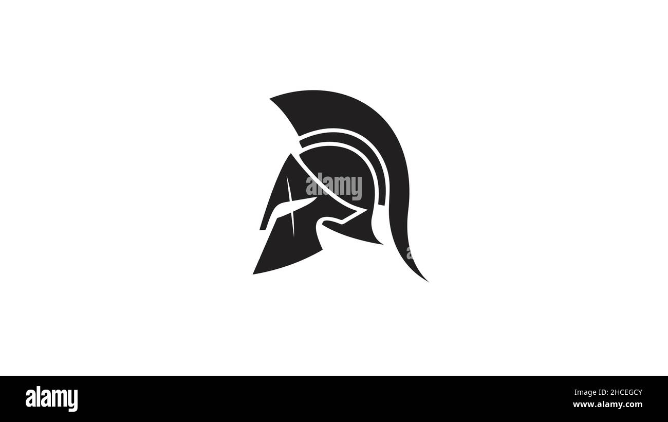 Creative Spartan Helmet Logo Design Vector  Icon Illustration Stock Vector