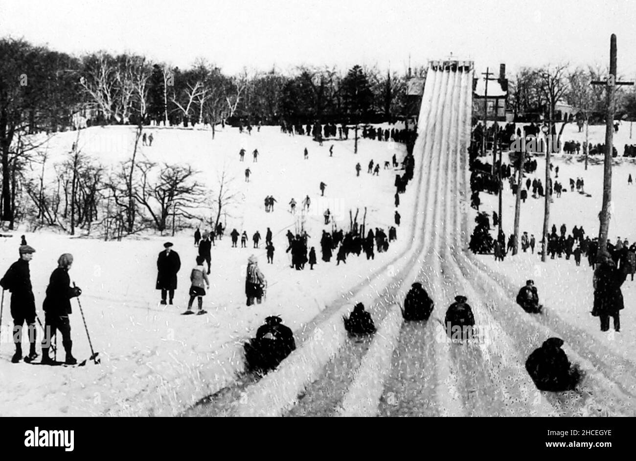 Toboggan slide, Montreal, early 1900s Stock Photo Alamy