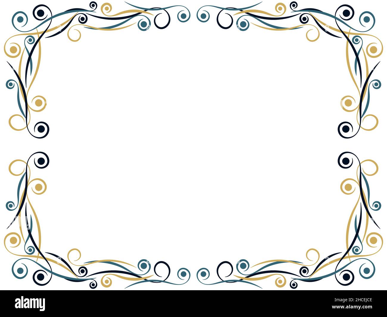Victorian frame. Vintage decorative frame with curls. Elegant ornament. Art  deco frame. Design a template for invitations, leaflets and greeting cards  Stock Vector Image \u0026 Art - Alamy, image size:1300x1065