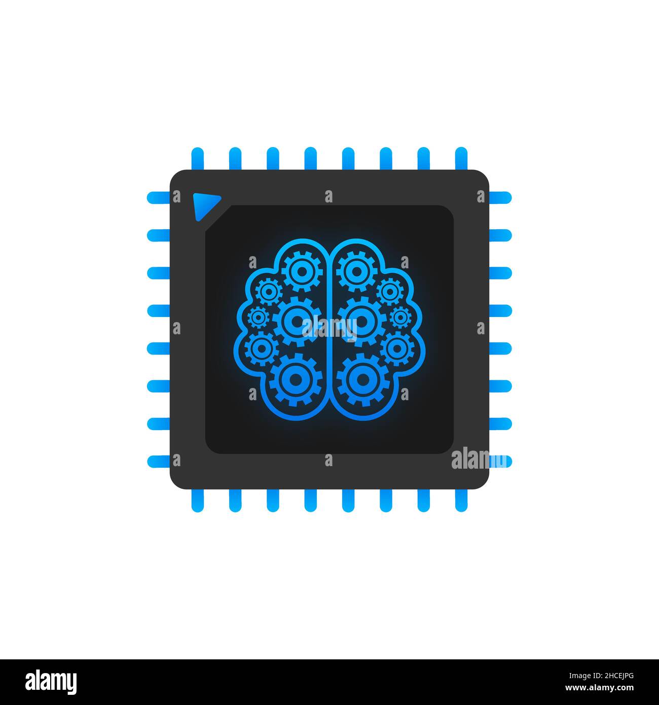 Digital brain in 3d style on light background. Big data vector background. Business vector icon. Stock Vector